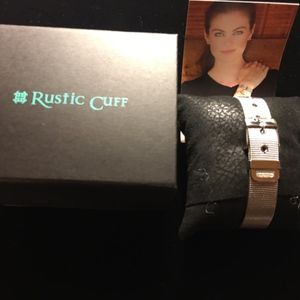 Rustic Cuff Silver Mesh Bracelet